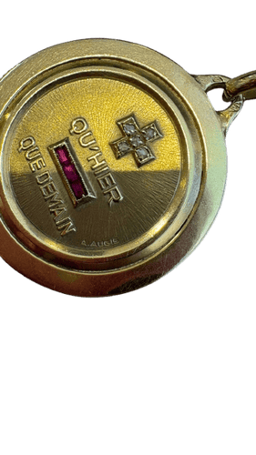 Augis - Liebesmedaille aus Gelbgold, Rubin und Diamanten 
