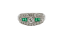Bague 58 Chevalière - Bague en platine, diamants et émeraudes 58 Facettes 12230