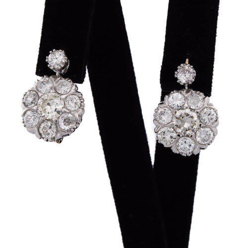 Boucles d'oreilles Boucles d'oreilles vintage en platine, or 18 kt et diamants 58 Facettes OR231 (05339)