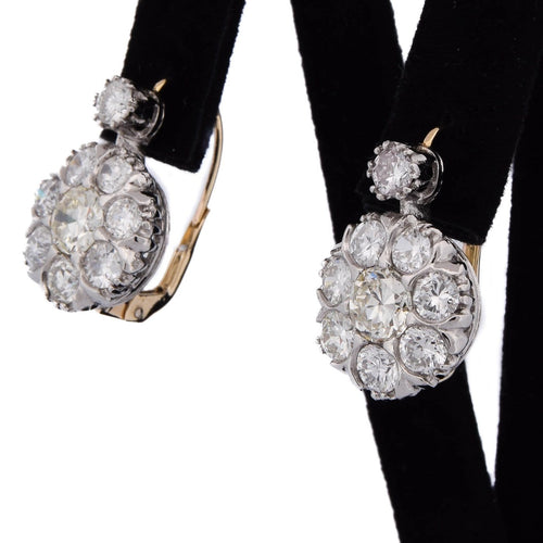 Boucles d'oreilles Boucles d'oreilles vintage en platine, or 18 kt et diamants 58 Facettes OR231 (05339)