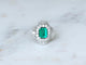 Bague 51 Jupe - Bague en or blanc avec émeraude colombienne et diamants 58 Facettes