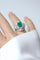 Bague 51 Bague Jupe - Émeraude colombienne, diamants et or blanc 58 Facettes