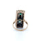 Bague 52.5 Bague rectangulaire perle, émeraudes et diamants en or rose et argent 58 Facettes REF2207