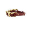 Bracelet Chanel - Bracelet gourmette en métal doré et cuir rouge bordeaux 58 Facettes REF23107-129