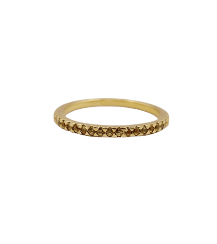 Bague 49.5 Demi-alliance vintage en or 18k et saphirs jaunes 58 Facettes A07415