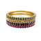 Bague 49.5 Lot de 4 demi-alliances en or 18k, saphirs, rubis et grenats tsavorites 58 Facettes A07415X