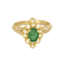 Anello Margherita in oro giallo 18K, smeraldo e diamanti 