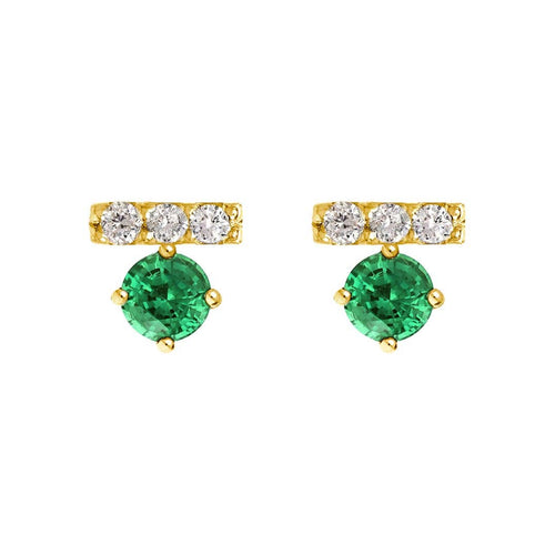 Boucles d'oreilles T for Tulip - Boucles d'oreilles en or 18K, émeraudes et diamants 58 Facettes GER1015GN