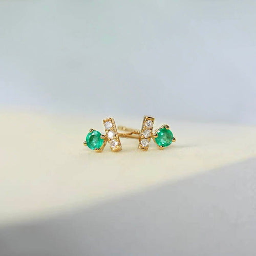 Boucles d'oreilles T for Tulip - Boucles d'oreilles en or 18K, émeraudes et diamants 58 Facettes GER1015GN