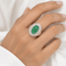 Bague 55 Bague chevalière ancienne en or blanc, agate verte et diamants 58 Facettes 33794
