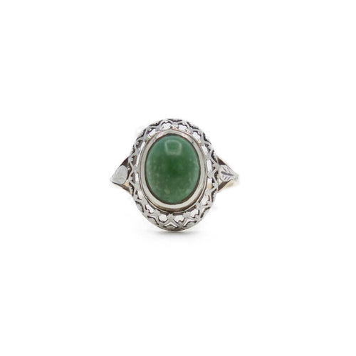 Bague 52.5 Bague turquoise verte en or jaune et or gris 18K 58 Facettes REF2306