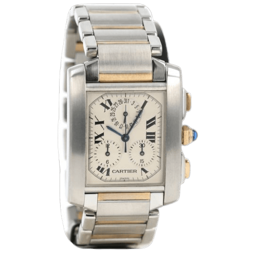 Montre Cartier Tank Française - Montre en or jaune et acier 58 Facettes MT46799