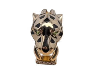 Bague 54 Cartier Panthère - Bague en or jaune, diamants, grenats et onyx 58 Facettes jnci103