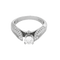 Bague solitaire en or gris, diamant 0,50 ct et petits diamants 58 Facettes B260255