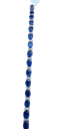 Bracelet Bracelet rivière en or blanc, saphirs et diamants 58 Facettes Bracelet 001