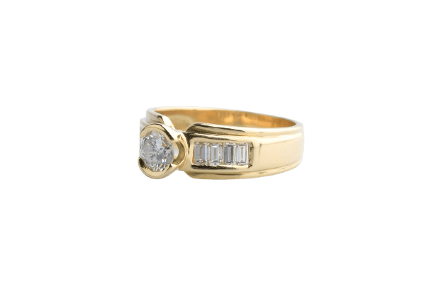 Prsten ze žlutého 18karátového zlata a diamantů 0,91 ct 