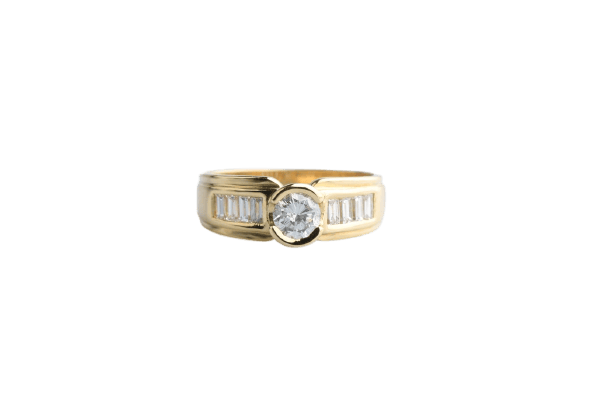 Prsten ze žlutého 18karátového zlata a diamantů 0,91 ct 