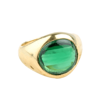 Bague 55 Bague émeraude cabochon en or jaune 18K 58 Facettes CHVEMCC1519-107