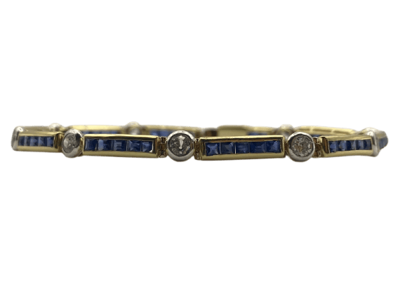 Bracelet Bracelet en or 750 saphirs et diamants 58 Facettes Bracciale 001