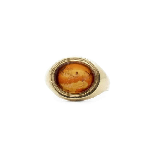 Bague 52.5 Chevalière intaille en or jaune 18K 58 Facettes REF2225