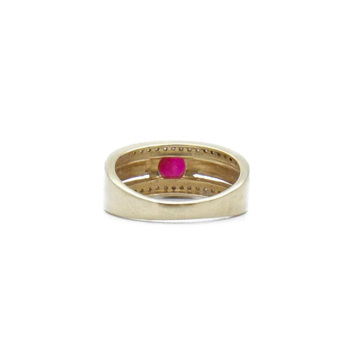 Bague 52.5 Bague bandeau rubis en or jaune et or gris, diamants 58 Facettes REF2213-11