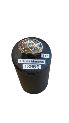 Bague 52 Bague en or jaune et aigue-marine 58 Facettes Bague 001