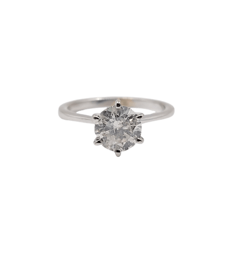 Bague 51 Bague solitaire vintage en or blanc 14k et diamant 58 Facettes A07446