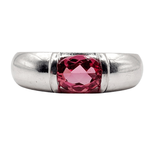 Chaumet Gioa - White gold bangle ring and pink tourmaline 