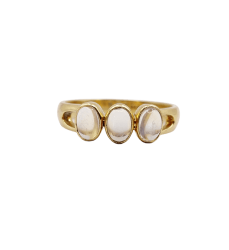 Bague 58 Bague jonc vintage en or 18k et pierres de lune 58 Facettes A07457