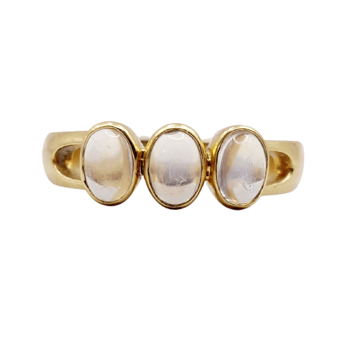 Bague 58 Bague jonc vintage en or 18k et pierres de lune 58 Facettes A07457