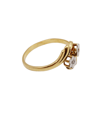 Bague 59 Bague toi et moi antique en or 18k et diamants taille rose 58 Facettes A07466