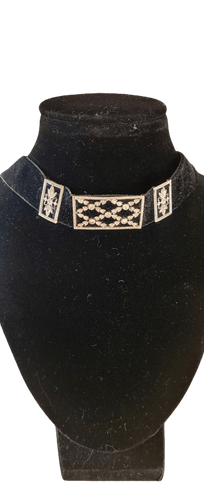 Collier Belle Époque - Ras-de-cou en or 18 ct, platine et diamants 58 Facettes 1