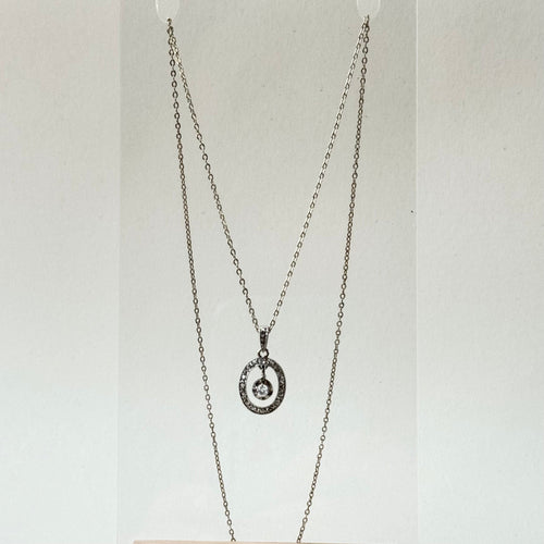 Collier Collier diamant en pampille en or gris et platine 58 Facettes REF24032-196