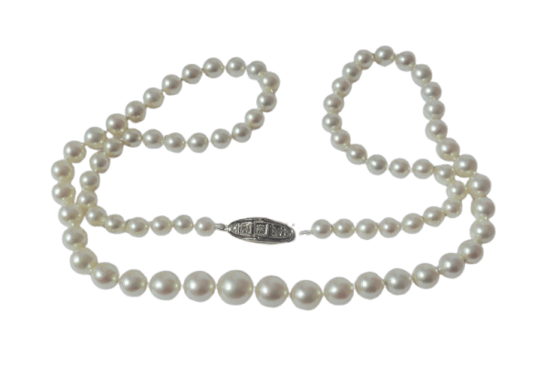 Collier Collier en perles de culture Akoya, or blanc et diamants 58 Facettes Collier