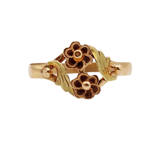 Bague 59 Bague Toi et Moi victorienne en or rose 18k 58 Facettes A07467