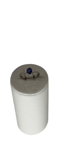 Bague 54 Bague en or blanc avec saphir et diamants 58 Facettes Bague 001