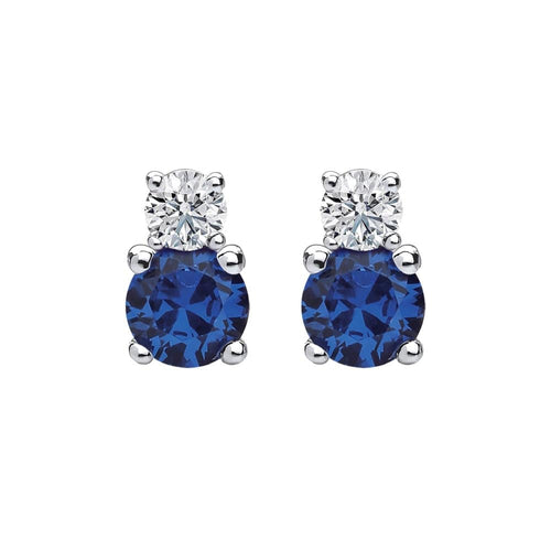 Boucles d'oreilles Single Tulip - Boucles d'oreilles en or blanc 18K, saphirs et diamants 58 Facettes GER1337BL