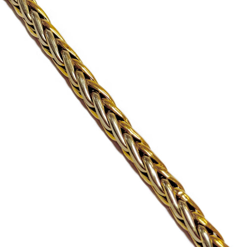 Bracelet Bracelet souple deux ors en or jaune et or gris 58 Facettes REF24058-221