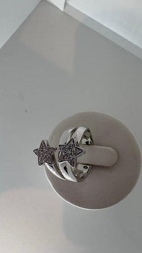 Bague 54 Bague toi et moi étoiles en or blanc et diamants 58 Facettes Bague 53828