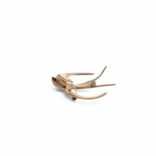 Broche Broche hirondelle en or rose et or gris 58 Facettes REF24065-228