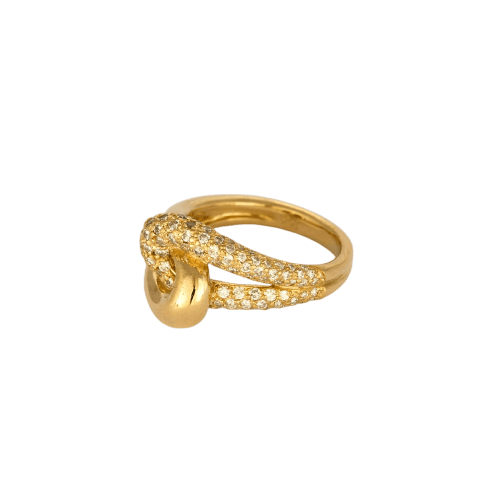 Bague 53 Bague nœud d’Héraclès en or jaune et diamants 58 Facettes B260295