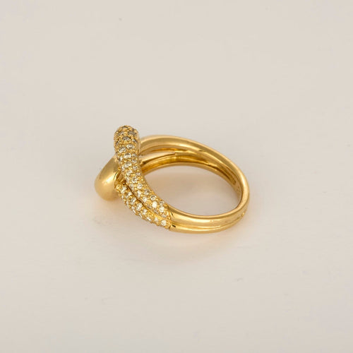 Bague 53 Bague nœud d’Héraclès en or jaune et diamants 58 Facettes B260295