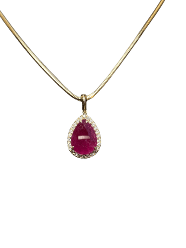 Collier Collier en or jaune avec rubis 6,19 ct et diamants 58 Facettes Collier
