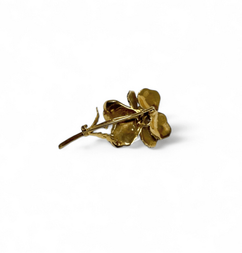 Broche Édouard Richards - Broche fleur bleue en or jaune 18K diamants 58 Facettes REF2501-268