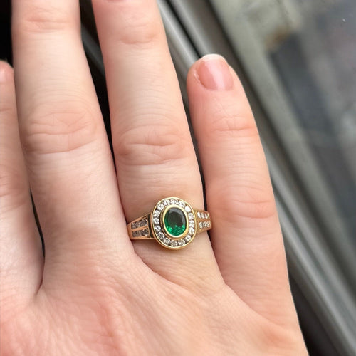 Bague 51.5 Bague Pompadour - Bague émeraude en émeraude et diamants 58 Facettes REF24075-238