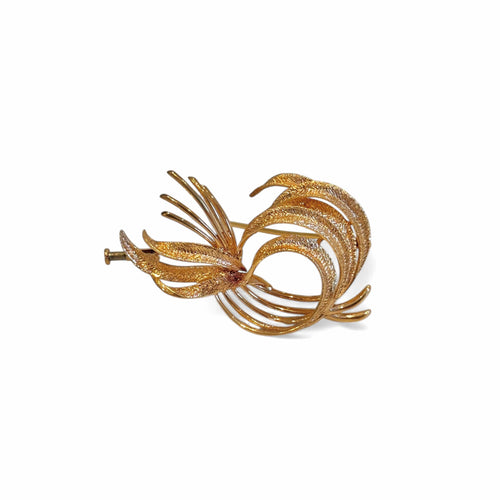 Broche Broche gerbe de plumes en or jaune 58 Facettes REF24069-232