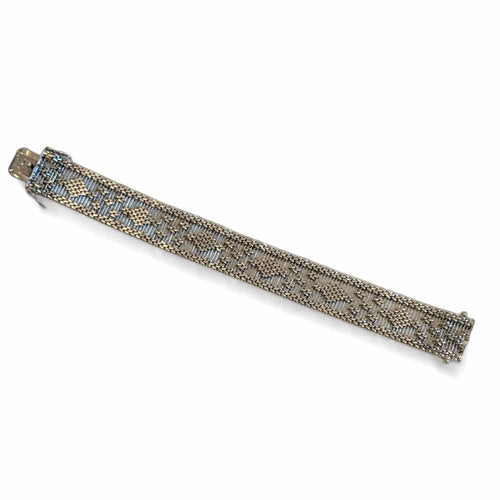 Bracelet Bracelet manchette tissé en or gris 58 Facettes REF24086-249