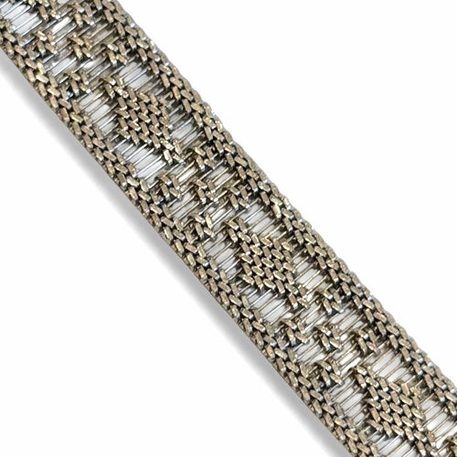 Bracelet Bracelet manchette tissé en or gris 58 Facettes REF24086-249