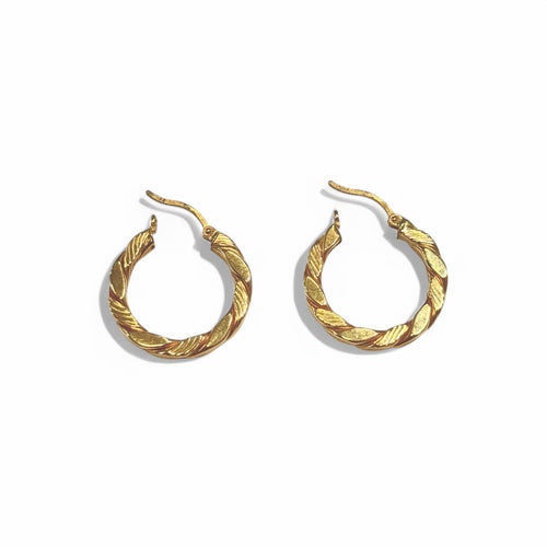 Boucles d'oreilles Créoles torsadées en or 18k 58 Facettes