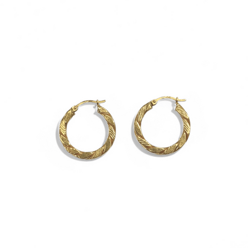 Boucles d'oreilles Créoles torsadées en or 18k 58 Facettes
